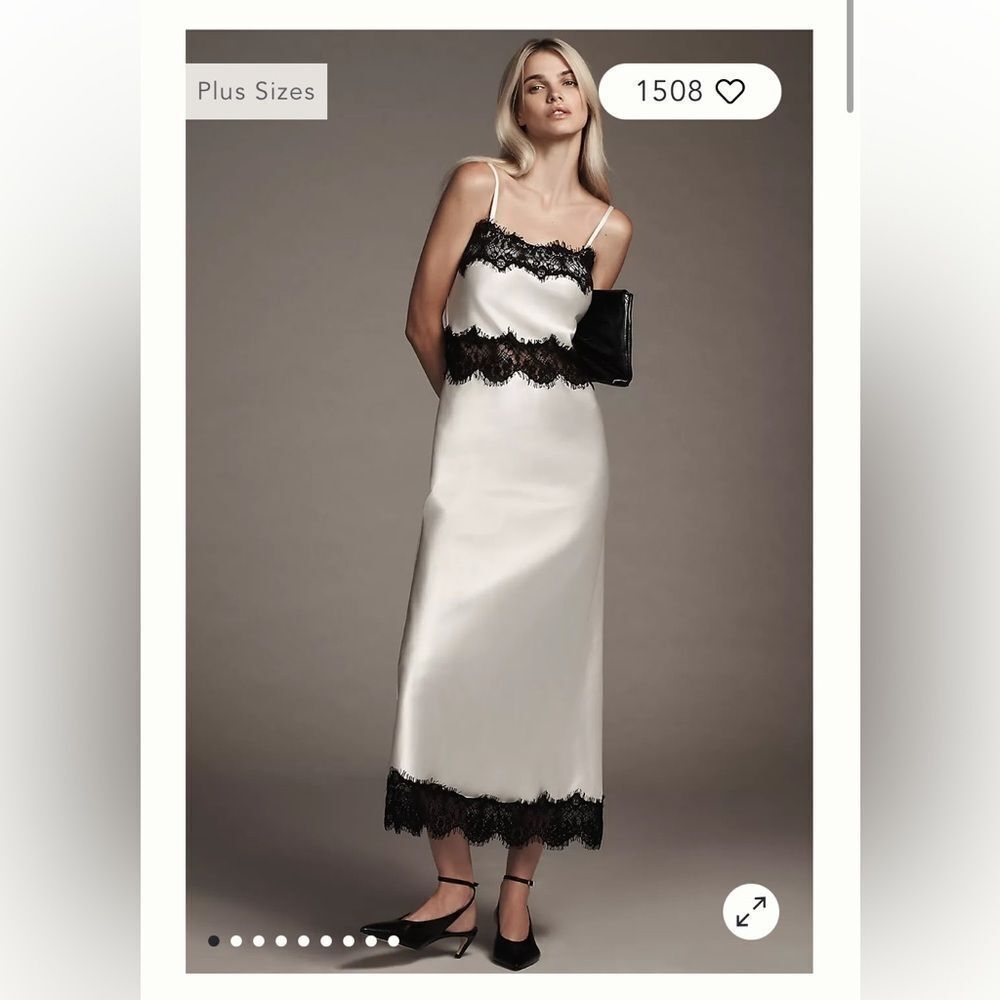 Let Me Be Polina Strapless Lace-Trim Midi Dress size Medium by Anthropologie